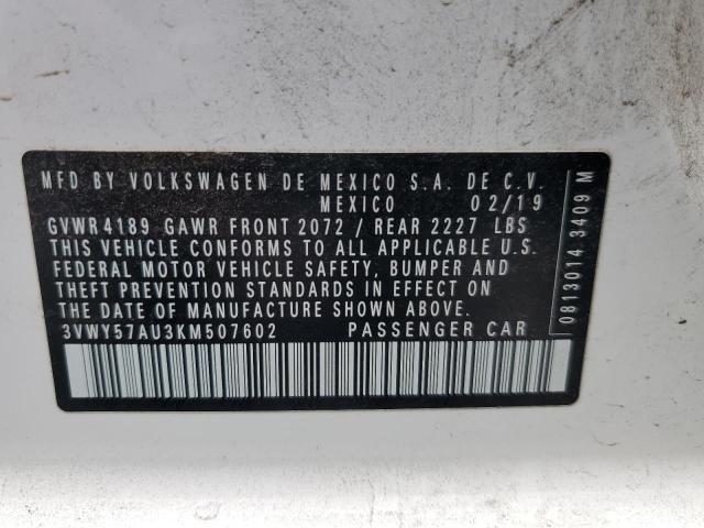 2019 VOLKSWAGEN GOLF SPORT 3VWY57AU3KM507602
