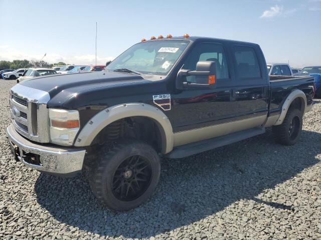 FORD F350 SRW S 2008 black crew pic diesel 1FTWW31R38EA14626 photo #1