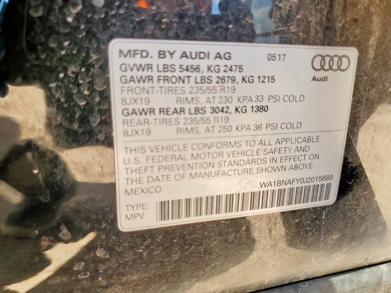 2018 AUDI Q5 PREMIUM WA1BNAFY0J2015689