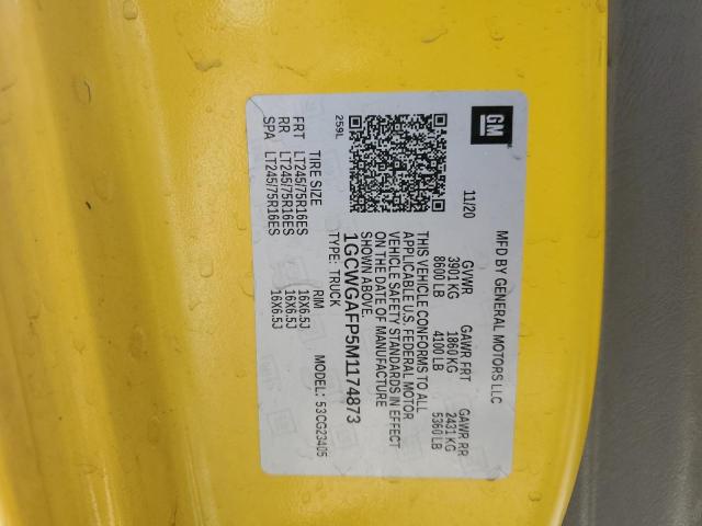 2021 CHEVROLET EXPRESS G2 1GCWGAFP5M1174873