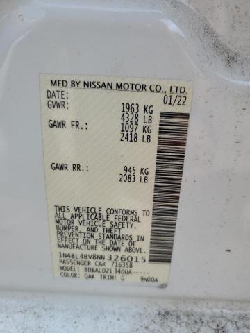 2022 NISSAN ALTIMA S 1N4BL4BV8NN326015