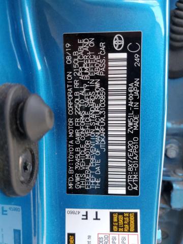 2020 TOYOTA PRIUS L JTDKARFU9L3103859