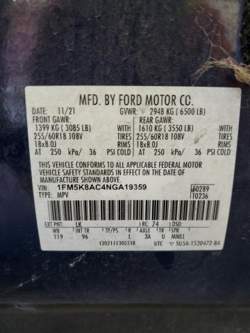 2022 FORD EXPLORER P 1FM5K8AC4NGA19359