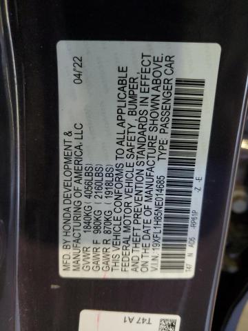 2022 HONDA CIVIC SPOR - 19XFL1H85NE014685