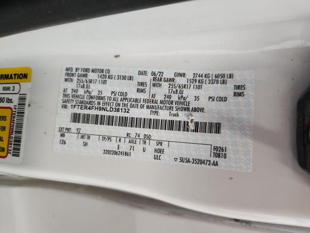 2022 FORD RANGER XL 1FTER4FH9NLD38132