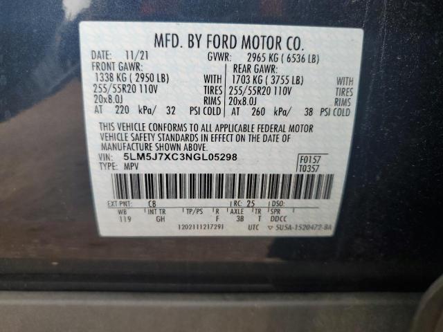 2022 LINCOLN AVIATOR RE 5LM5J7XC3NGL05298