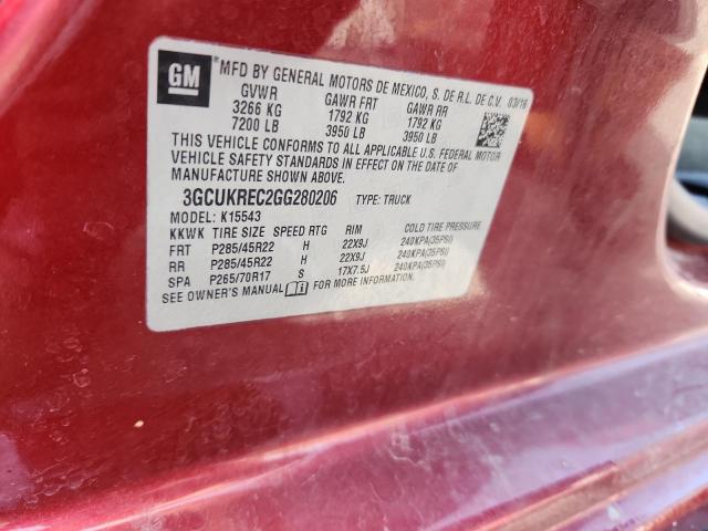 2016 CHEVROLET SILVERADO - 3GCUKREC2GG280206