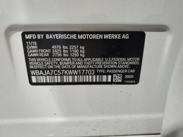 2019 BMW 530 XI WBAJA7C57KWW17703