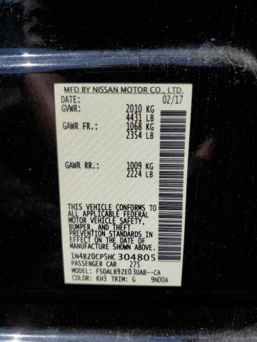 2017 NISSAN LEAF S 1N4BZ0CP5HC304805