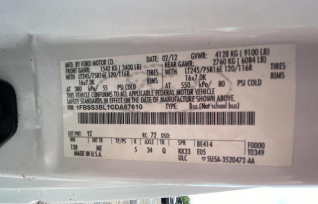 1FBSS3BL1CDA67610 2012 FORD ALL Models