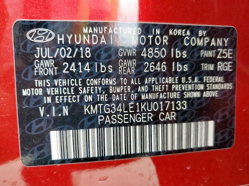2019 GENESIS G70 PRESTI KMTG34LE1KU017133