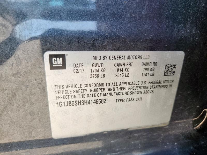 2017 CHEVROLET SONIC LS 1G1JB5SH3H4146582