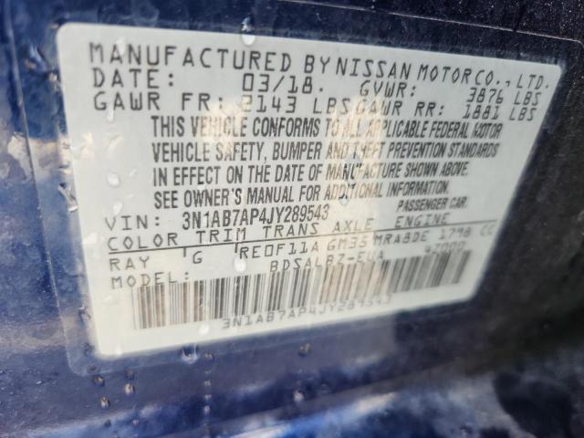2018 NISSAN SENTRA S - 3N1AB7AP4JY289543