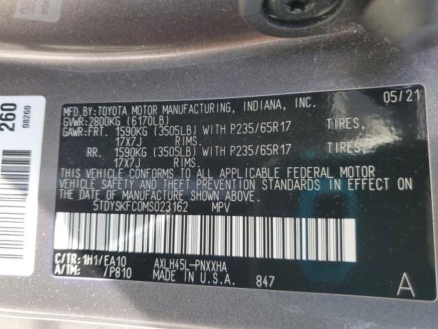 2021 TOYOTA SIENNA XLE - 5TDYSKFC0MS023162