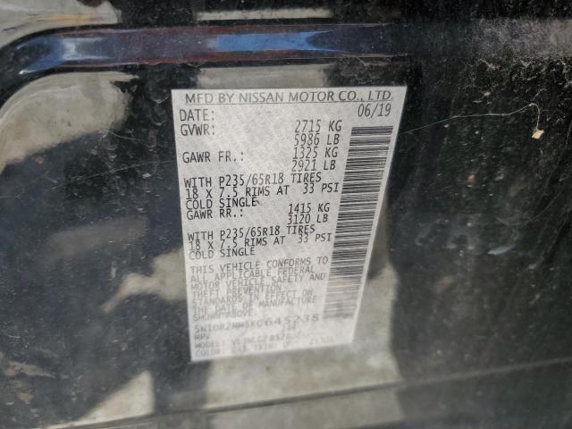 2019 NISSAN PATHFINDER S 5N1DR2MM5KC645238