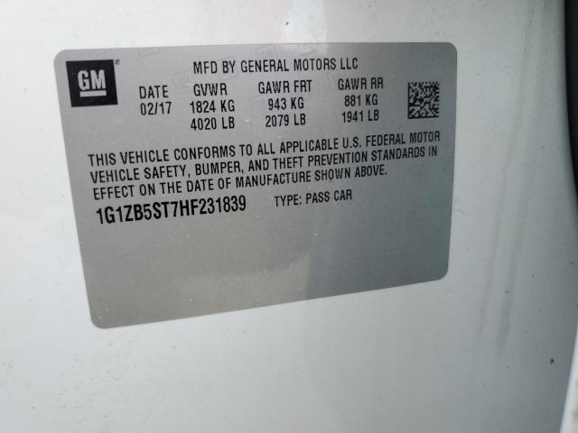 2017 CHEVROLET MALIBU LS 1G1ZB5ST7HF231839