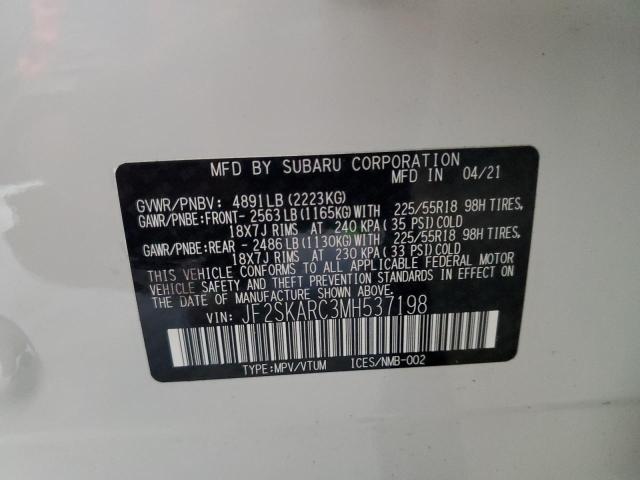 2021 SUBARU FORESTER S JF2SKARC3MH537198