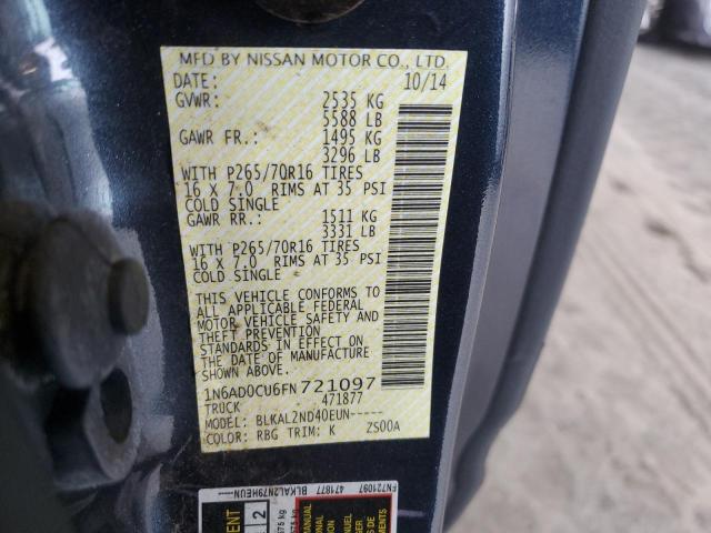 2015 NISSAN FRONTIER S 1N6AD0CU6FN721097