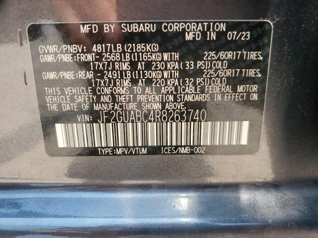 2024 SUBARU CROSSTREK JF2GUABC4R8263740