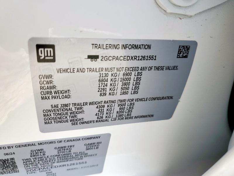 2024 CHEVROLET SILVERADO - 2GCPACEDXR1261551