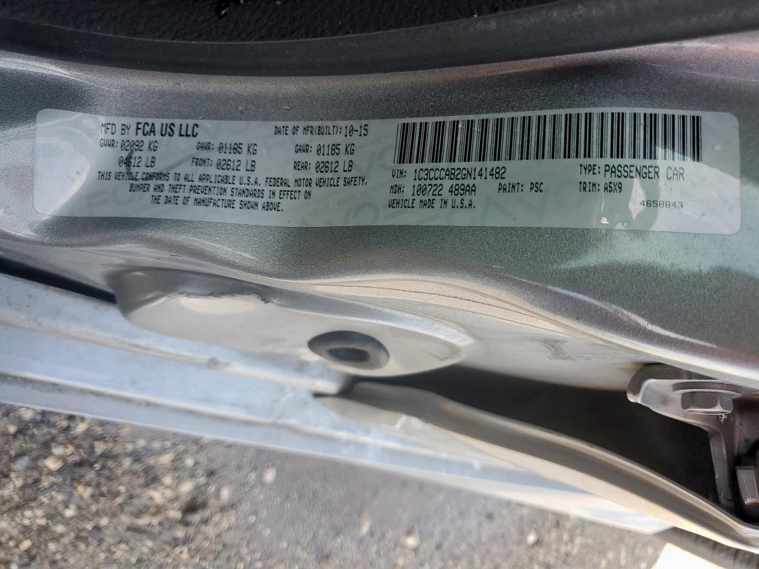 2016 CHRYSLER 200 LIMITE - 1C3CCCAB2GN141482