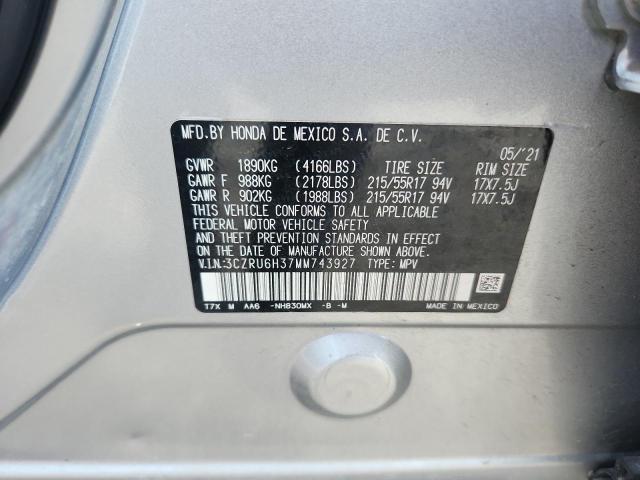 2021 HONDA HR-V LX 3CZRU6H37MM743927