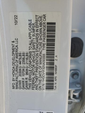 2022 HONDA ACCORD SPO 1HGCV1F32NA093306