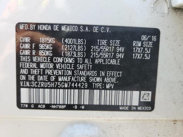 2016 HONDA HR-V EXL - 3CZRU5H75GM744429