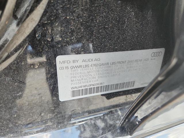 2015 AUDI A4 PREMIUM WAUAFAFL0FN035351