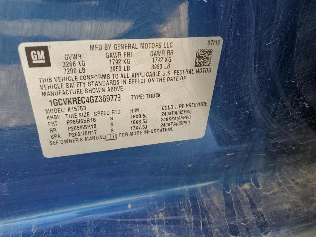 2016 CHEVROLET SILVERADO - 1GCVKREC4GZ369778