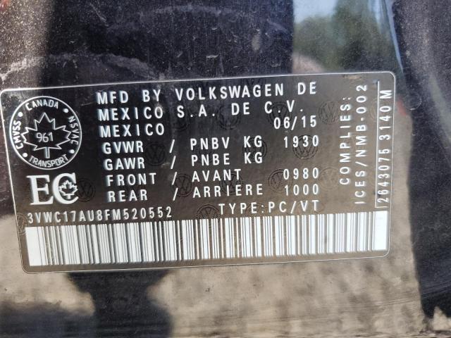 2015 VOLKSWAGEN GOLF SPORT 3VWC17AU8FM520552