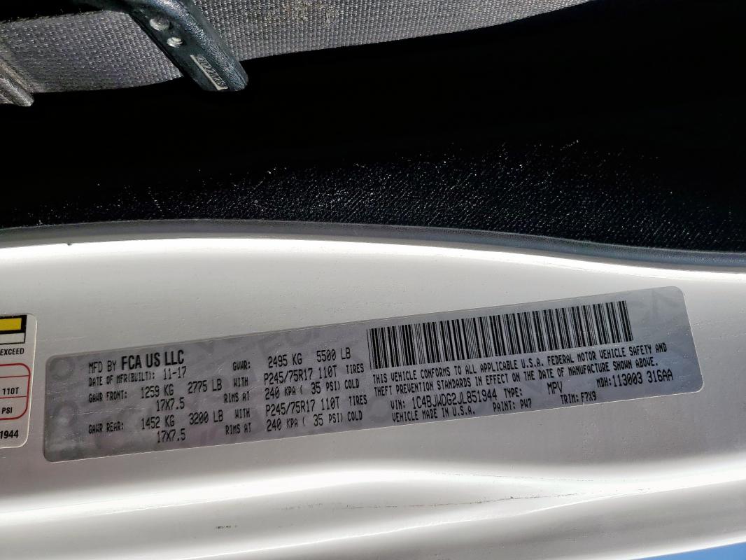 2018 JEEP WRANGLER U 1C4BJWDG2JL851944