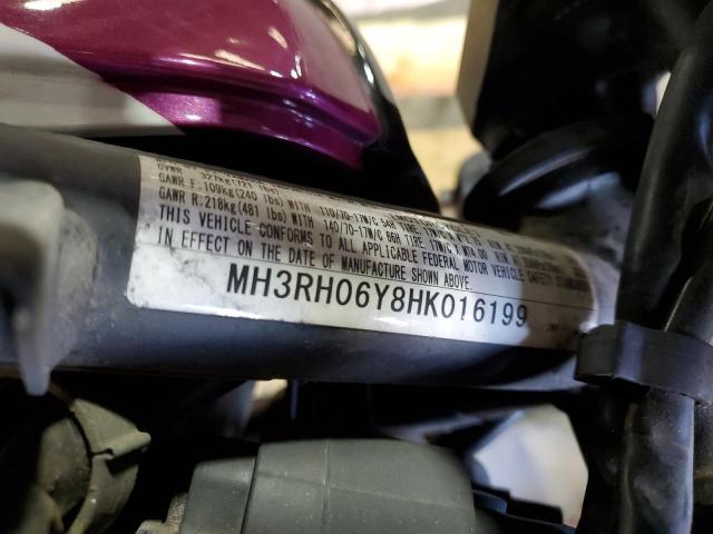 2017 YAMAHA YZFR3 MH3RH06Y8HK016199