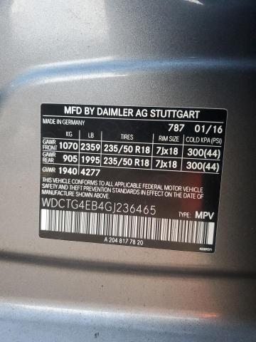 2016 MERCEDES-BENZ GLA 250 WDCTG4EB4GJ236465