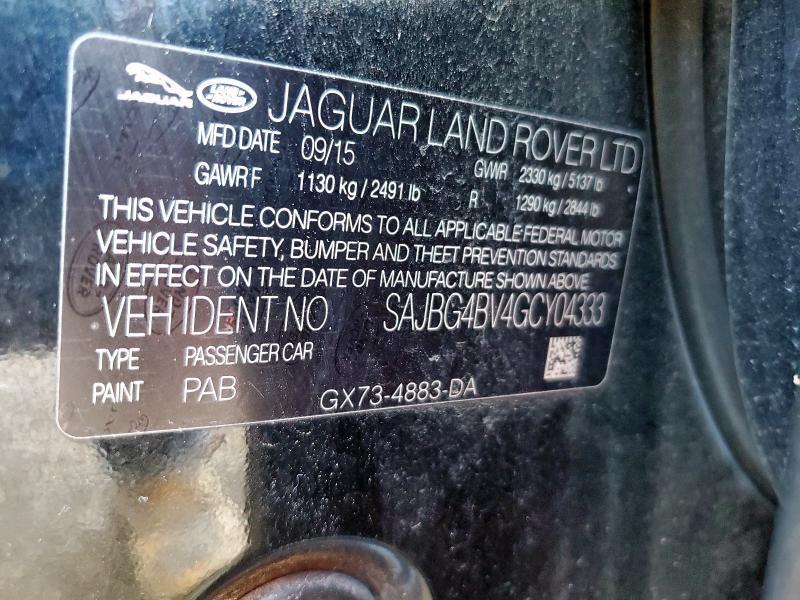2016 JAGUAR XF S SAJBG4BV4GCY04333