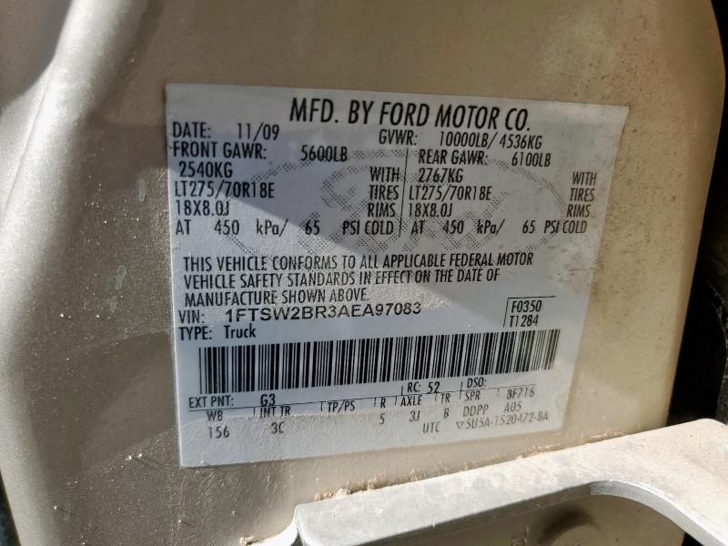 2010 FORD F250 SUPER #3312599168