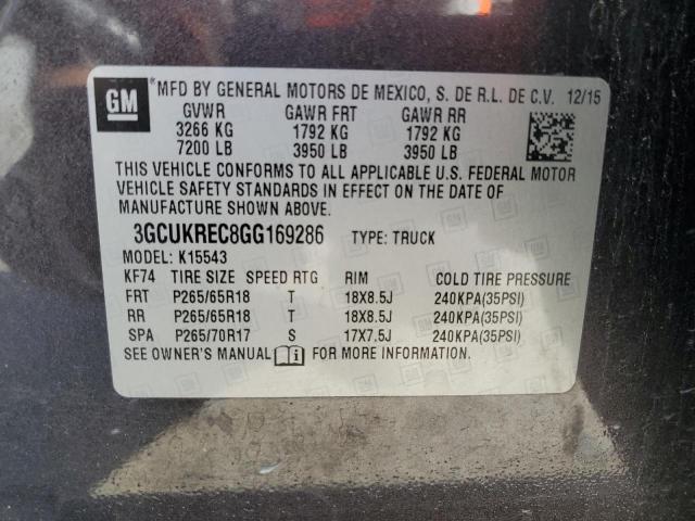 2016 CHEVROLET SILVERADO - 3GCUKREC8GG169286