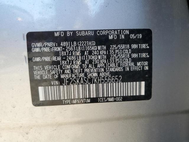 2019 SUBARU FORESTER L - JF2SKASC7KH556652
