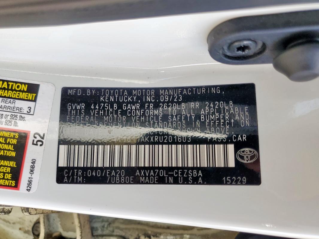 2024 TOYOTA CAMRY SE N 4T1G11AKXRU201603
