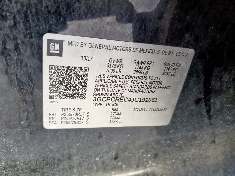 2018 CHEVROLET SILVERADO C1500 LT 3GCPCREC4JG191061