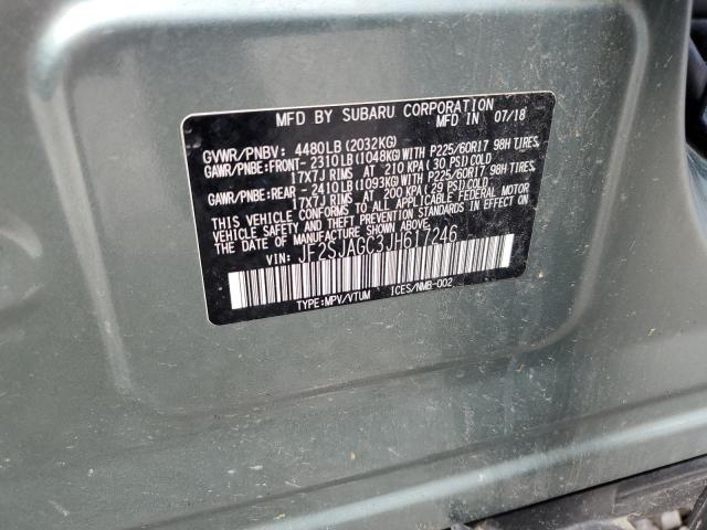 2018 SUBARU FORESTER 2 JF2SJAGC3JH617246