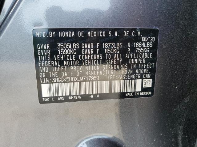 2020 HONDA FIT EX 3HGGK5H8XLM717959