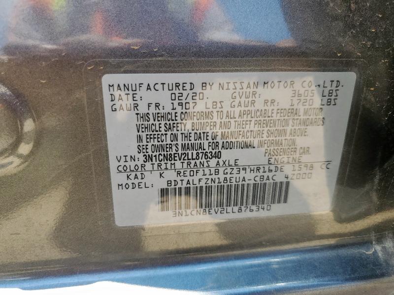 2020 NISSAN VERSA SV 3N1CN8EV2LL876340