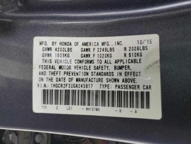 2016 HONDA ACCORD LX 1HGCR2F30GA045817