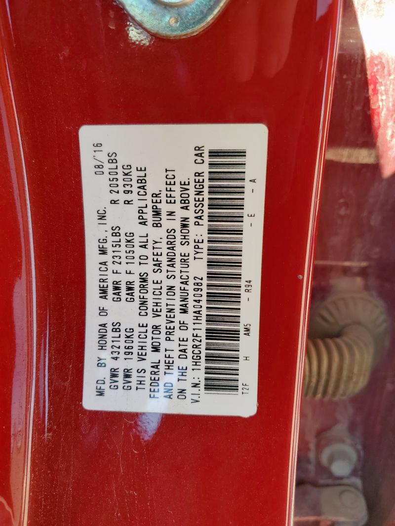 2017 HONDA ACCORD 1HGCR2F11HA040982