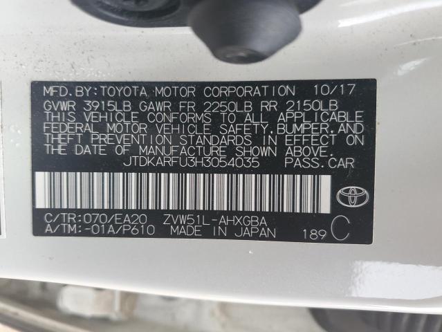 2017 TOYOTA PRIUS JTDKARFU3H3054035