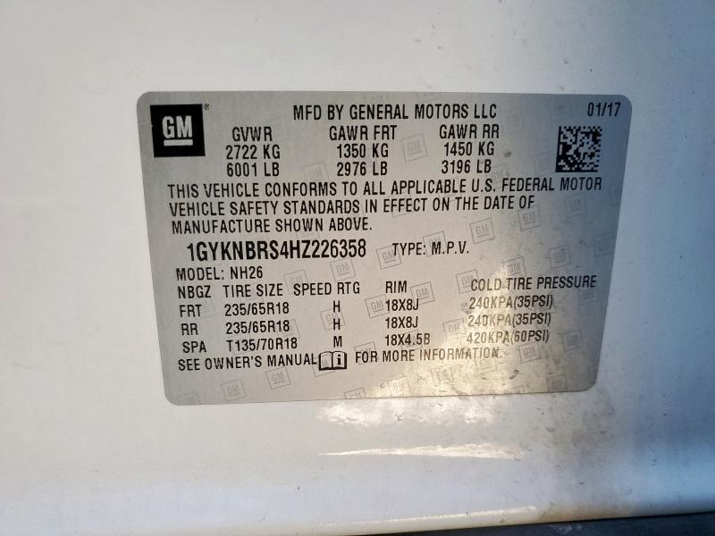 2017 CADILLAC XT5 LUXURY - 1GYKNBRS4HZ226358