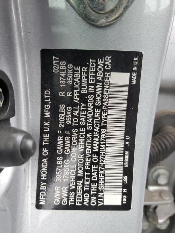 2017 HONDA CIVIC LX SHHFK7H27HU417808