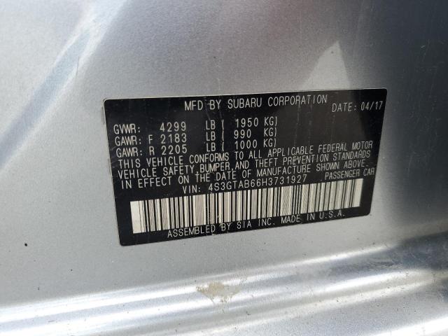 2017 SUBARU IMPREZA PR 4S3GTAB66H3731927