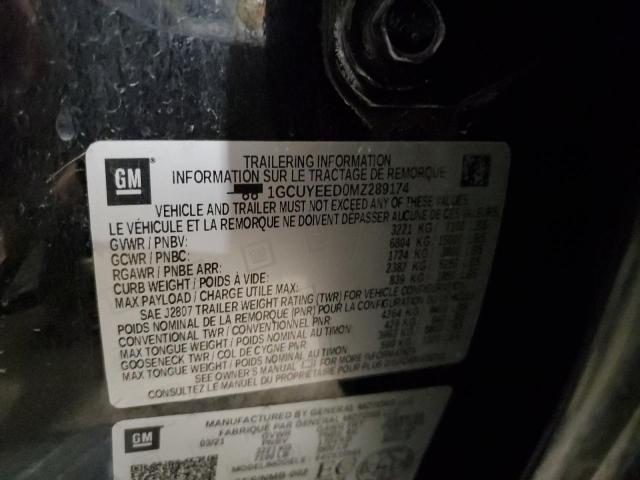 2021 CHEVROLET SILVERADO - 1GCUYEED0MZ289174